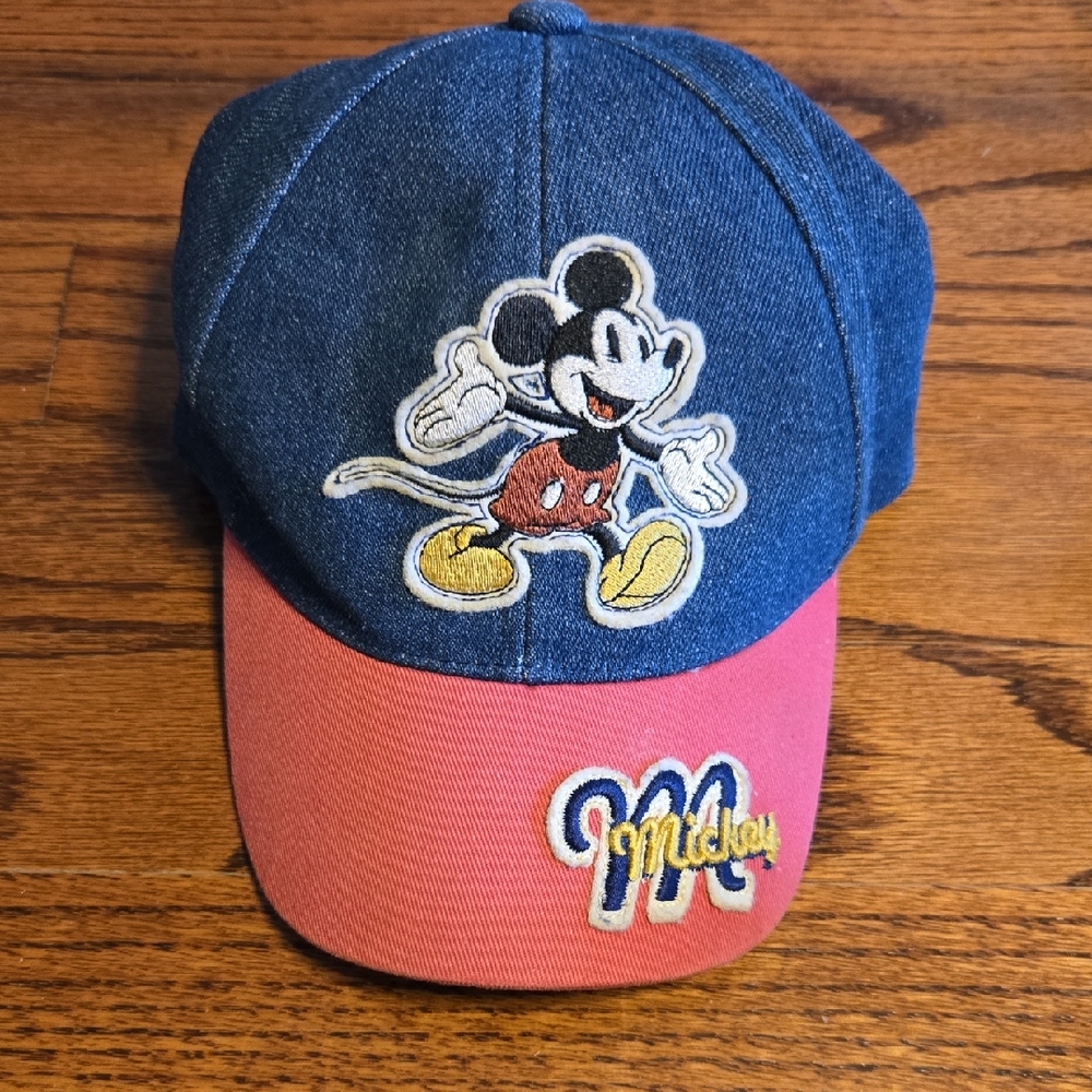 Disney Infant Blue Denim and Red "Mickey Mouse" Cap